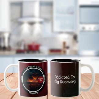 Tasse 2 Couleurs Cadeau personnalisé de récupération jalon - Coeurs