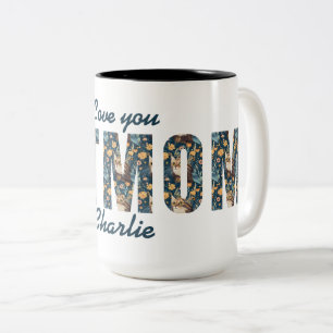 Tasse 2 Couleurs Cadeau Personnalisé Maman de Chat Je T'Aime M