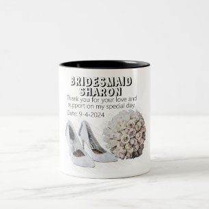 Tasse 2 Couleurs Cadeau personnalisé pour demoiselles d'honneur