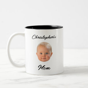 Tasse 2 Couleurs Cadeau pour maman avec écriture noire et visage de