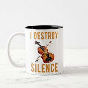 Tasse 2 Couleurs Cadeau Pour Violoniste, Je Détruit Le Silence