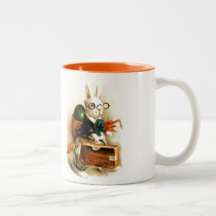 Tasse 2 Couleurs Cadeau vintage Bunny Pâques