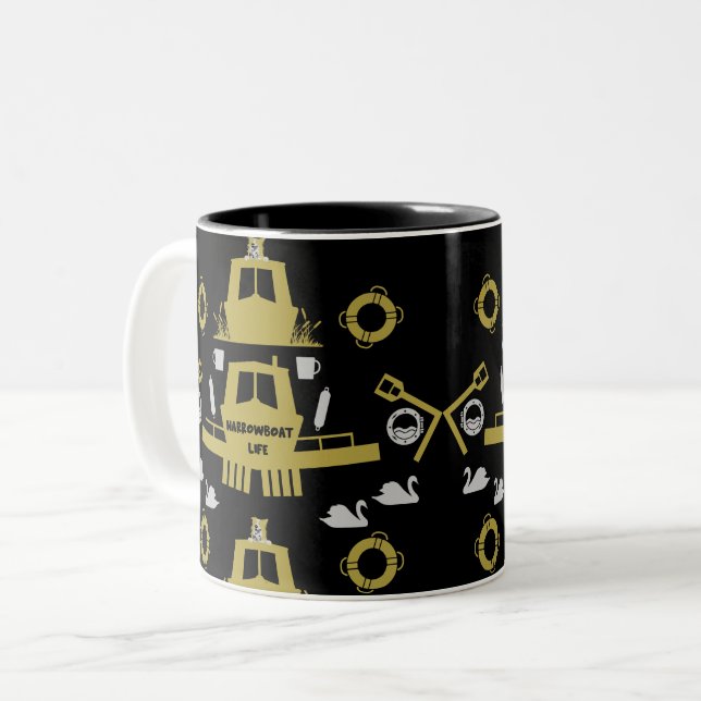 Tasse 2 Couleurs Cadeaux British Narrowboat (Devant gauche)