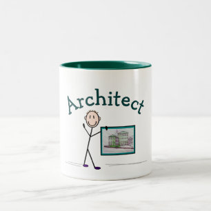 Tasse 2 Couleurs Cadeaux d'architecte—Conception de personne de bât