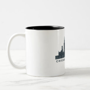Tasse 2 Couleurs Cadeaux d'art d'architecture d'horizon de Chicago