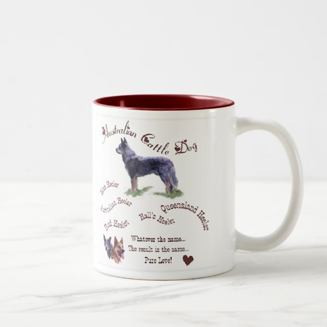 Tasse 2 Couleurs Cadeaux de chien de bétail australien (Droit)