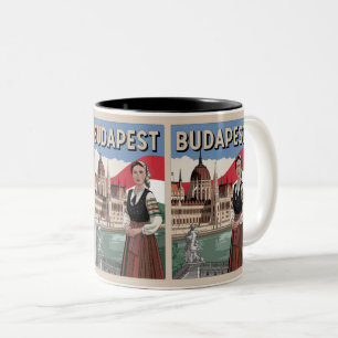 Tasse 2 Couleurs Cadeaux de femme locale vintage Budapest Hongrie