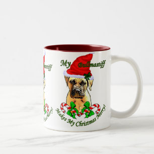 Tasse 2 Couleurs Cadeaux de Noël Bullmastiff