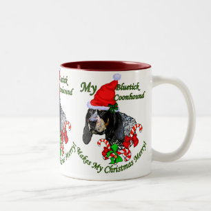 Tasse 2 Couleurs Cadeaux de Noël de Coonhound de Bluetick