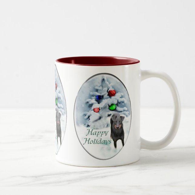 Tasse 2 Couleurs Cadeaux de Noël de Manchester Terrier (Droit)