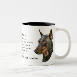 Tasse 2 Couleurs Cadeaux de Pinscher de dobermann