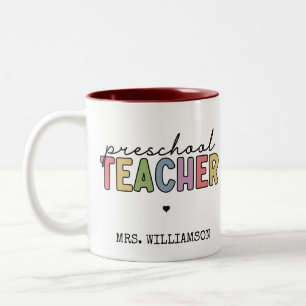 Tasse 2 Couleurs Cadeaux personnalisés de l'enseignant préscolaire