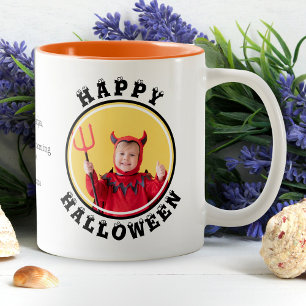 Tasse 2 Couleurs Cadre photo Personnalisé Happy Halloween