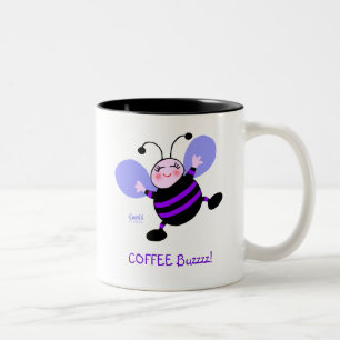 Tasse 2 Couleurs Café Buzz mignon Caricature Abeille pourpre Adoran