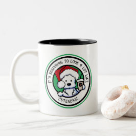 Tasse 2 Couleurs Café de Noël KiniArt Westie