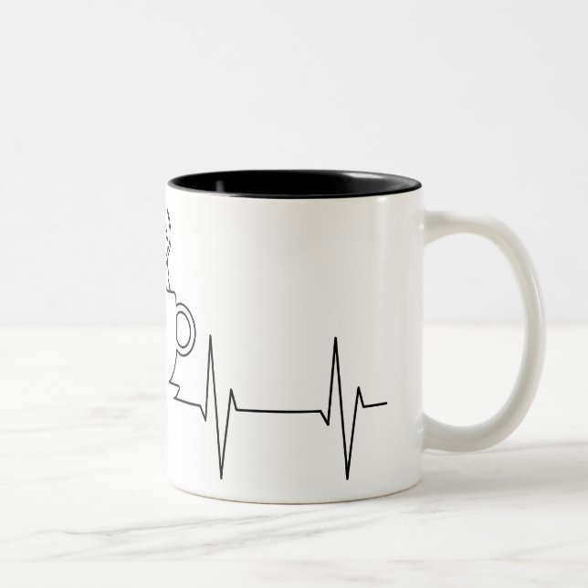 Tasse 2 Couleurs Café Ekg (Droit)