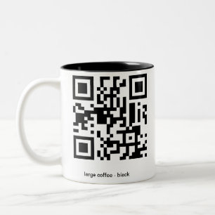Tasse 2 Couleurs café grand-café-noir et grand - code noir de qr