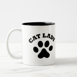 Tasse 2 Couleurs Café Lady - Cadeau Amoureux des chats