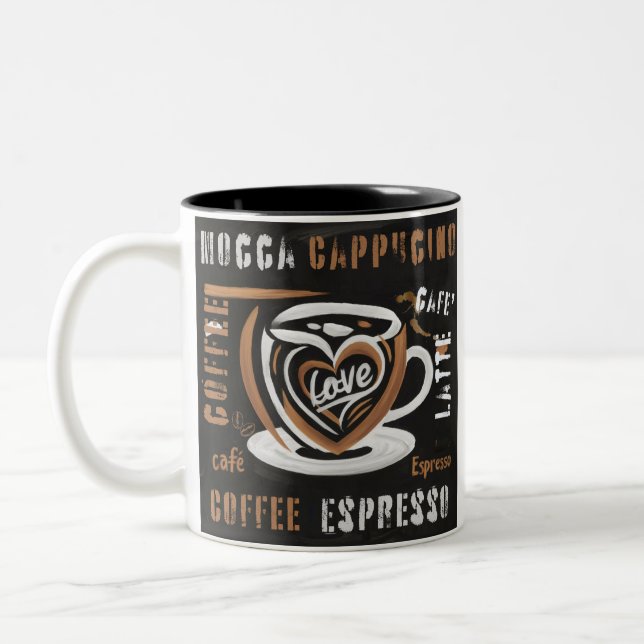 Tasse 2 Couleurs Café Mocca Cappucino Esspreso Café'Latte (Gauche)