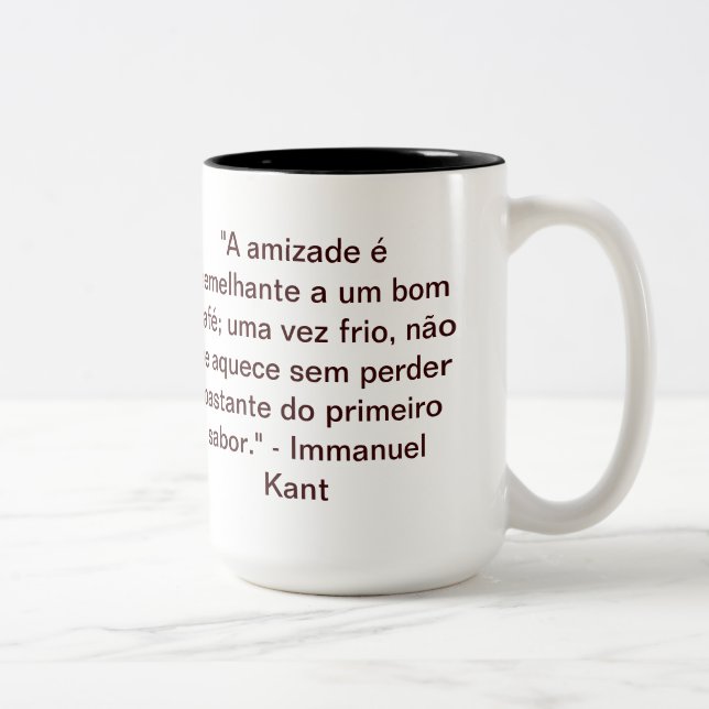 Tasse 2 Couleurs Café Philosophique - Kant et l'amitié (Droit)