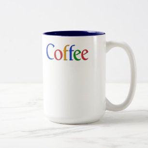 Tasse 2 Couleurs café - police de google