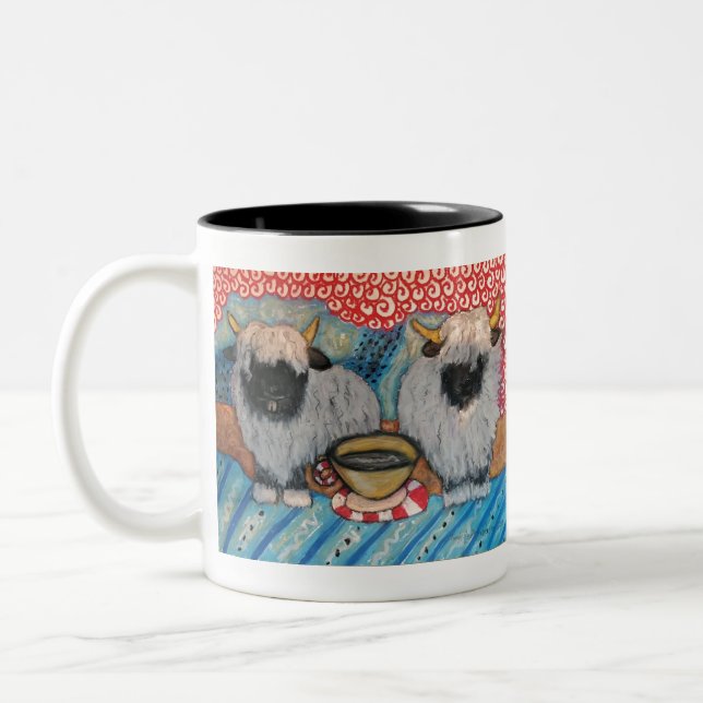 Tasse 2 Couleurs Café potable de MOUTONS du VALAIS BLACKNOSE (Gauche)