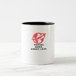 Tasse 2 Couleurs Cafetière "Voyagez plus, vous inquiétez moins"