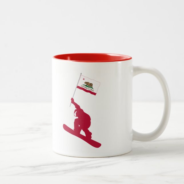 Tasse 2 Couleurs California Flag Snowboard (Droit)