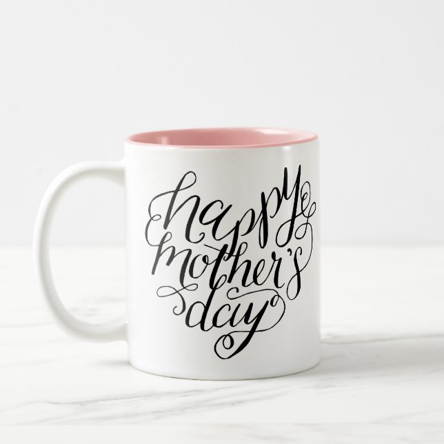 Tasse 2 Couleurs Calligraphie lettrée de la fête des mères (Gauche)