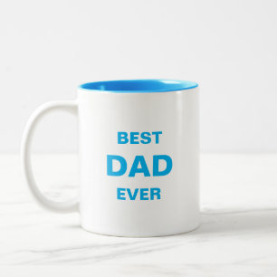 Tasse 2 Couleurs Calligraphie moderne « Meilleur papa » en bleu tur