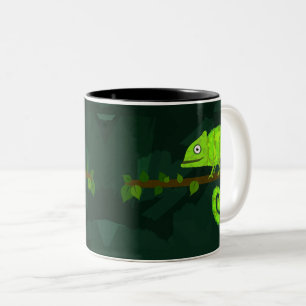 Tasse 2 Couleurs Caméléon mignon vert