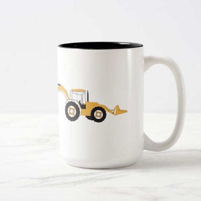 Tasse 2 Couleurs Camion de construction Backhoe (Droit)