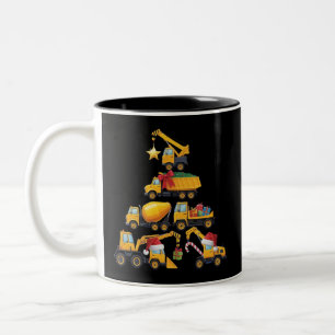 Tasse 2 Couleurs Camion de construction de pelle de Noël arbre