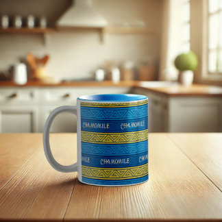 Tasse 2 Couleurs Camomile Tea Vibrant Yellow & Blue Celtic Stripes