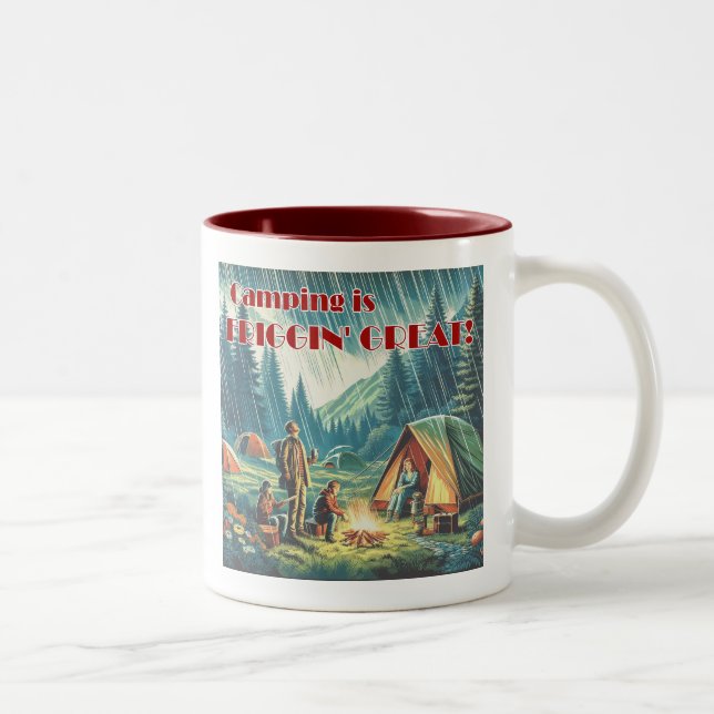 Tasse 2 Couleurs Camping Friggin Grande Pluie Drôle (Droit)