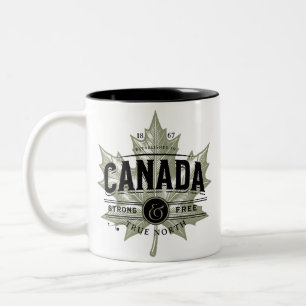 Tasse 2 Couleurs Canada Véritable Nord Fort et libre