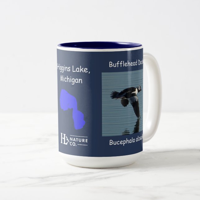 Tasse 2 Couleurs Canard de Bufflehead (Devant droit)