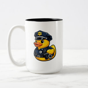 Tasse 2 Couleurs Canard en caoutchouc Policier