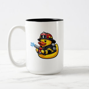 Tasse 2 Couleurs Canard en Caoutchouc Pompiers