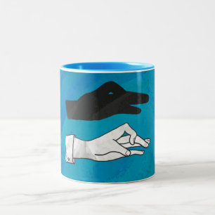 Tasse 2 Couleurs Canard noir sur bleu