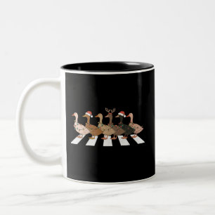 Tasse 2 Couleurs Canards de Noël Drôles Animaux Noël Amoureux de la