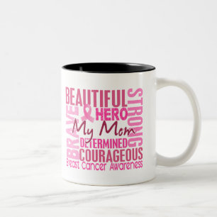 Tasse 2 Couleurs Cancer du sein carré de maman d'hommage