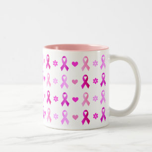 Tasse 2 Couleurs Cancer du sein Ruban rose
