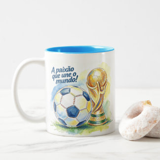 Tasse 2 Couleurs Caneca Paixão da Copa do Mundo