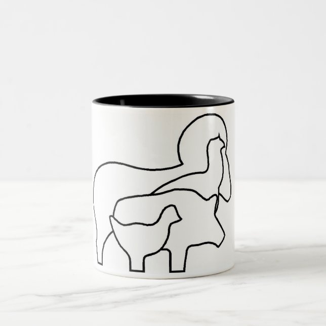 Tasse 2 Couleurs Canette Silhouettes (Centre)