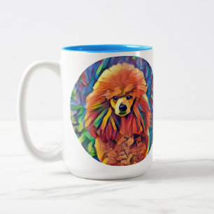Tasse 2 Couleurs Caniche en verre souillé