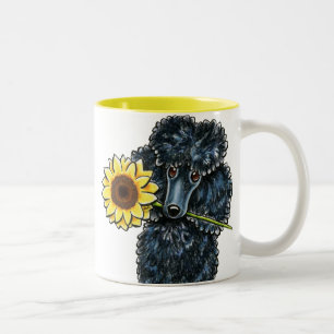 Tasse 2 Couleurs Caniche miniature noir ensoleillé