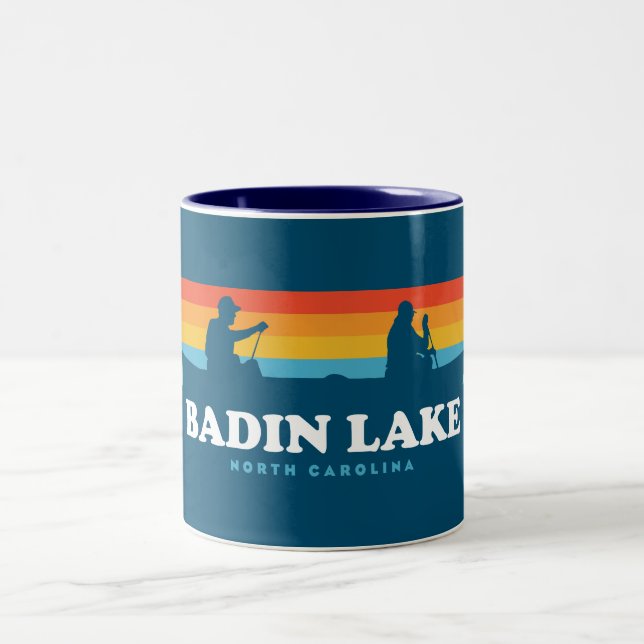 Tasse 2 Couleurs Canot Badin Lake North Carolina (Centre)