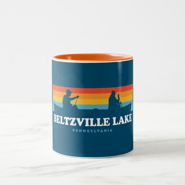 Tasse 2 Couleurs Canot Beltzville Lake Pennsylvanie (Centre)