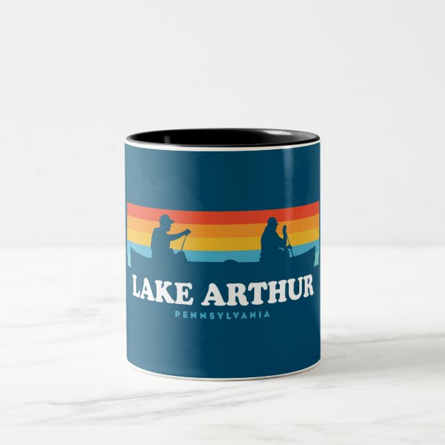 Tasse 2 Couleurs Canot du lac Arthur Pennsylvanie (Centre)